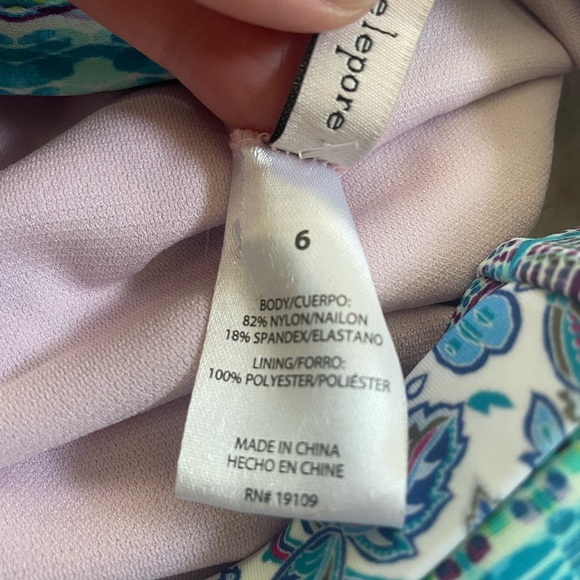 Nanette Lepore 6 Blue Swimsuit Bikini 2 Piece Bralette High Waisted Beach Summer - Picture 9 of 10